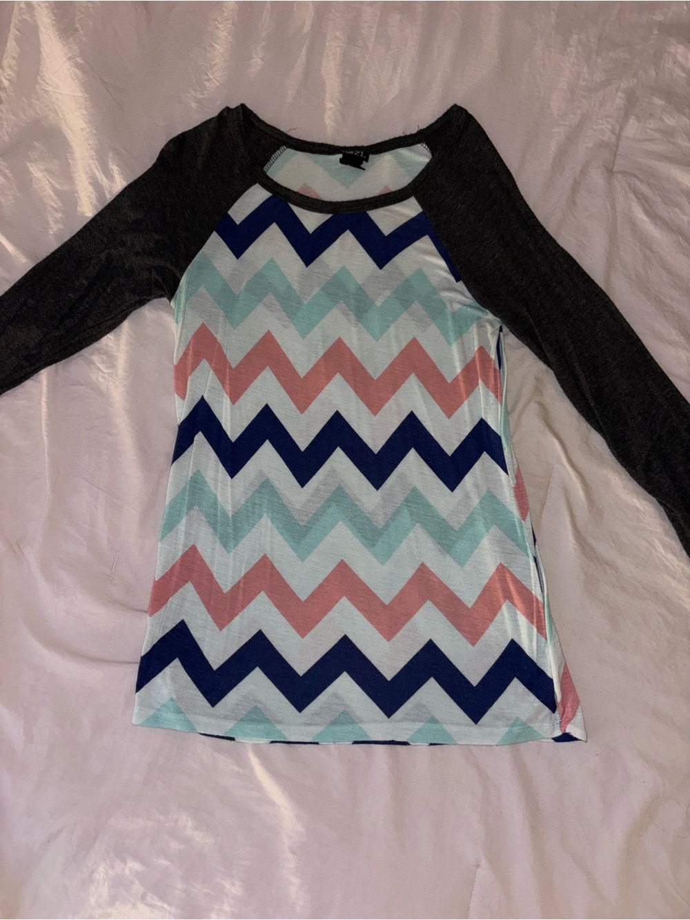 Rue21 Chevron Print Tee in Navy, Mint & Dusty Pink